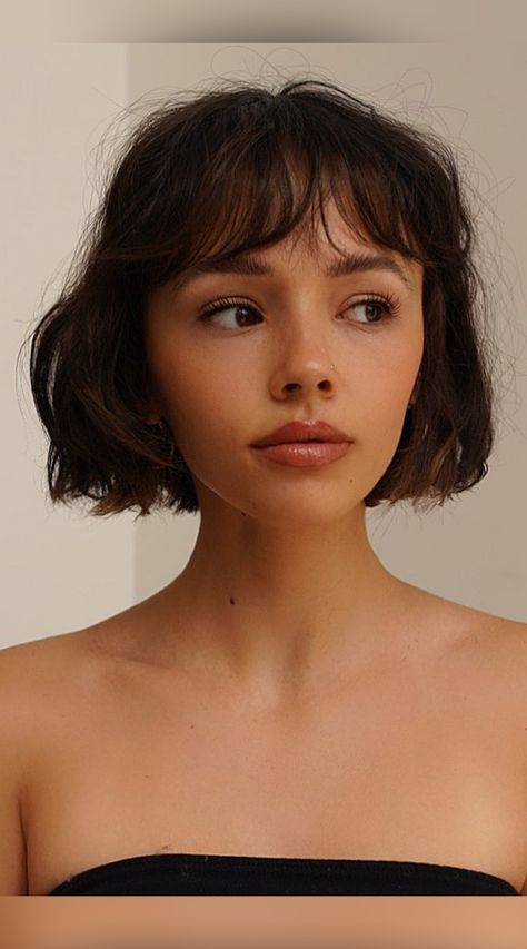 Before your next salon visit, browse our photo gallery to see the various ways curtain bangs are worn on short, medium, and long hair! (Photo credit IG @bescene) Short Hairstyle Fringe, Short Curtain Fringe, Really Short Curtain Bangs, Curtain Bangs Very Short Hair, Bobcut Hairstyles Short With Bangs, Short Bangs With Medium Hair, Short Short Hair With Bangs, Cute Short Hair Bangs, Haircuts Short Hair With Bangs