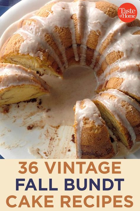 36 Heirloom Fall Bundt Cake Recipes Fall Bundt Cake Recipes, Fall Bundt Cake, Bundy Cake, Bunt Cake Recipe, Bundt Pan Recipes, Bundt Cake Recipes, Easy Bundt Cake Recipes, Bundt Recipes, Cake Carrot