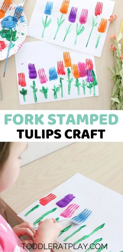 Kid Food Crafts, Plants Activities For Kids, Tk Projects, Garden Activities For Preschool, Art Project For Kindergarten, Tulips Craft, Lessons For Preschoolers, Silly Crafts, Projects For Preschool