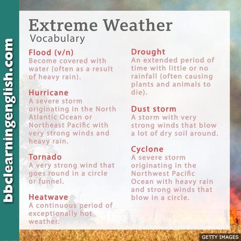 Teaching Weather, Weather Vocabulary, Weather Projects, Weather Cloud, Weather Map, Dust Storm, Severe Storms, Tier 1, Learning English