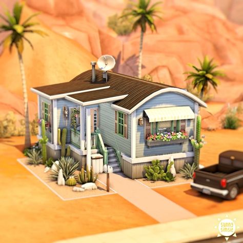 Tiny Living Sims 4 Layout, Bobs Burgers Sims 4, Sims 4 Oasis Springs Tiny House, Ts4 Oasis Springs House, Oasis Spring House Sims 4, Sims Tiny Living, Oasis Springs Sims 4 House, Trailer Home Sims 4, Sims 4 Oasis Springs House Base Game