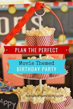 Plan the perfect kid Birthday party with these tips and tricks. Boys and girls love this fun and creative movie-themed birthday party idea.  Most of the decorations came from the dollar store! Kids Movie Party, Movie Theatre Birthday Party, Movie Party Decorations, Movie Theater Party, Movie Theme Birthday Party, Backyard Movie Party, Movie Night For Kids, Movie Night Birthday Party, Movie Birthday Party