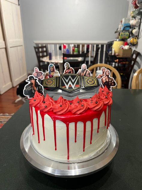 Wwe Cake Toppers Printable, Wwe Birthday Cakes For Boys, Wwe Birthday Party Ideas Cake, Wwe Cakes For Boys, Wwe Cake Ideas, Wwe Birthday Cakes, Bae Birthday, Wwe Cake, Wrestling Cake