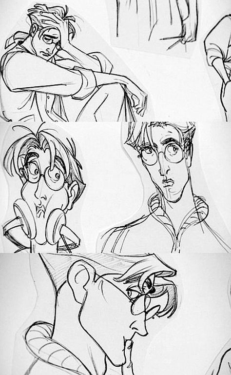 Film: Atlantis: The Lost Empire ===== Character: Milo Thatch ===== Artist: John Pomeroy Art, Atlantis The Lost Empire, Character Model Sheet, Character Modeling, Atlantis, Female Sketch, Lost, Humanoid Sketch, Drawings