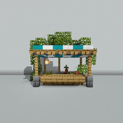 Cute Minecraft Market Stalls, Minecraft Village Market Ideas, Minecraft Village Shops Ideas, Minecraft Villager Stall Ideas, Minecraft Farmers Market Stand, Villager Ideas Minecraft, Shop Stand Minecraft, Cute Minecraft Market, Minecraft Village Market Stalls