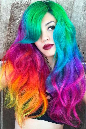 Guy Tang, Ombre Vivid Hair Color, Hair Colorful, Purple Ombre Hair, Vivid Hair Color, Rainbow Hair Color, Creative Hair Color, Neon Hair, Hair Color Crazy
