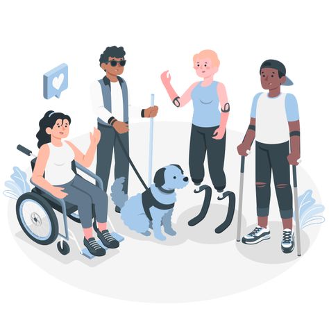 People With Disabilities Art, Inclusive Education Illustration, Disabled People Illustration, Disabled Illustration, People With Disabilities Illustration, Accessibility Illustration, Inclusion Illustration, Inclusive Illustration, Support Illustration