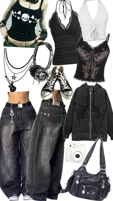 Messenger Bag Aesthetic, Estilo Emo, Mcbling Fashion, Trashy Outfits, Y2k Punk, Estilo Grunge, Fashion Top Outfits, Bag Aesthetic, 2000s Fashion Outfits