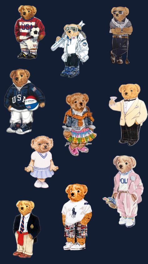 Polo Ralph Lauren Wallpaper, Cool Screensavers, Polo Ralph Lauren Outfits, Polo Bear Ralph Lauren, Aesthetic Objects, Light Blue Aesthetic, Bear Tattoo, Graph Design, Teddy Bear Collection