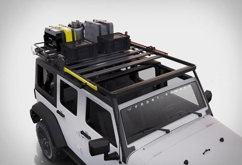 Front Runner Slimline II Roof Rack Tactical Jeep, Hunting Vehicles, Utility Trailer Camper, Car Fabrication, Custom Jeep Wrangler, Tiny Trailers, Jeep Wrangler Accessories, Truck Mods, Wrangler Accessories