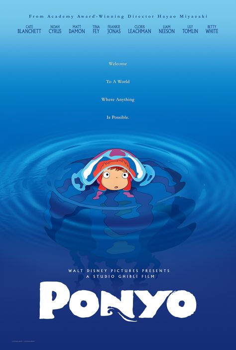 Ponyo. 2008 Studio Ghibli Poster, Animated Movie Posters, Ghibli Artwork, Toy Story 3, Studio Ghibli Movies, Walt Disney Pictures, Ghibli Movies, Movie Poster Art, Anime Wall Art