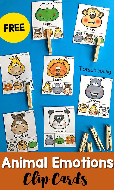 Circle Time Emotion Activities, Emotions Sorting Activity, Big Feelings Activities, Emotions Circle Time Activities, Feelings Craft Preschool, Activities For Emotions, Preschool Visuals, Animal Emotions, Feelings Preschool