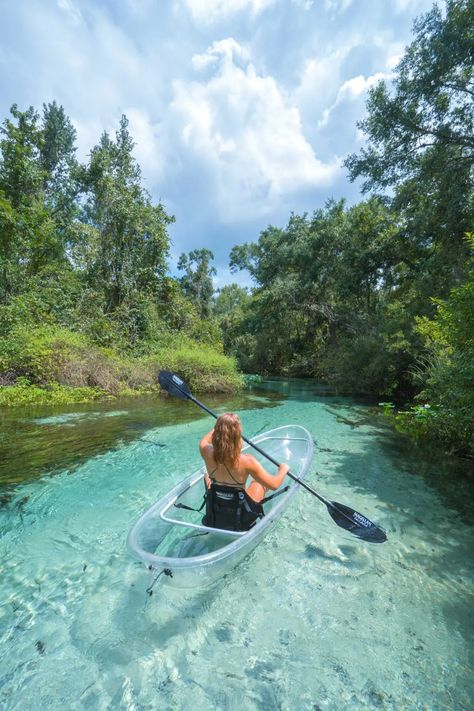 Clear Kayaking Florida, Clear Canoe, Kayak Florida, Florida Kayaking, Kayak Hacks, Crystal Kayak, Kayak Pictures, Clear Kayak, Ocean Kayaking