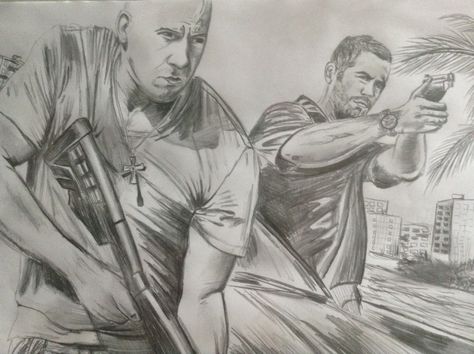 Fast and Furious drawing Fast And Furious Sketch, Fast And Furious Drawings, Car Drawing Sketches, Eminem Drawing, Angel Devil Tattoo, Cartoon Drawings Sketches, Fast And The Furious, Paul Walker Pictures, Chicano Drawings