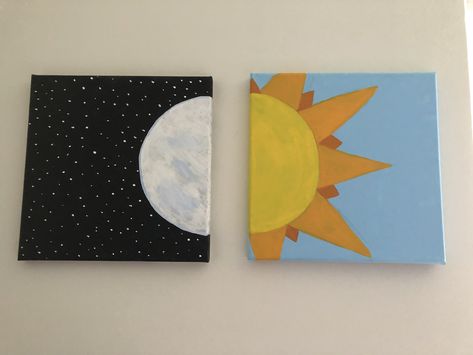 Canvas Paintings Easy Simple, Simple And Cute Paintings, 4x4 Paintings Ideas Easy, Cute Painting Easy Ideas, Very Simple Painting Ideas, Painting Ideas Easy Simple Disney, Two Person Painting Ideas, Simple Painting Ideas Easy, Painting Mini Canvas Ideas