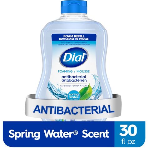 Enjoy the fresh scent of Dial® Antibacterial Defense™ Spring Water foaming hand wash refill. Includes enough product to refill 4 Dial® foaming hand wash bottles. This formula contains aloe vera and kills more than 99.99% of bacteria* while being gentle on skin, leaving it feeling soft, smooth, & healthy. This package contains 30 fluid ounces of Dial® hand wash. *Encountered in household settings Refills 4 Dial® Foaming Hand Wash 7.5 fl oz Bottles Kills more than 99.99% of bacteria encountered in household settings This foaming hand wash refill includes enough product to refill 4 Dial® foaming hand wash bottles. Refills 4 Dial® Foaming Hand Wash Water, Mousse, Foaming Hand Wash, Benzalkonium Chloride, Spring Water, Hand Washing, Defense, Aloe Vera, Hand Wash