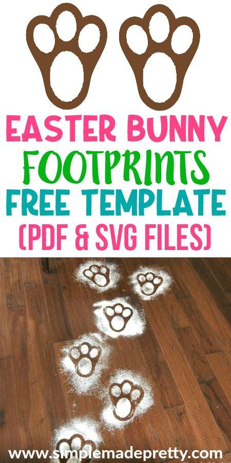 How To Make Bunny Footprints, How To Make Bunny Feet, Easter Bunny Feet Template Free Pattern, Easter Bunny Tracks On Floor, Bunny Footprint Template, Diy Easter Bunny Footprints, Rabbit Feet Drawing, Easter Bunny Footprints Trail, Easter Stencils Free Printable