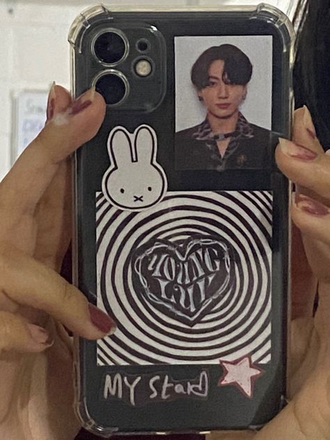 Jungkook Phone Case Ideas, Jk Phone Case, Jungkook Phone Case, Bts Phone Case, Phone Cover Stickers, Clear Phone Case Design, Homemade Phone Cases, Kpop Phone Cases, Aesthetic Vsco