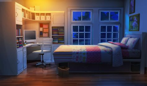 Background Images Bedroom, Anime Bedroom Night Background, Gacha Bedroom Background Day, Background Gacha Life Room Night, Backgrounds For Drawings Bedroom, Gacha Life Background Bedroom, Anime Background Bedroom Night, Cute Anime Bedroom Background, Gacha Bedroom Background Night