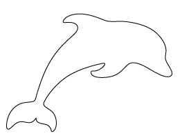 Dolphin Pattern Dolphin Outline Drawing, Free Printable Sea Creatures, Sea Creature Templates Free Printable, Dolphin Template Free Printable, Animal Outlines Templates, Dolphin Doodle, Dolphin Template, Dolphin Outline, Drawing Dolphin