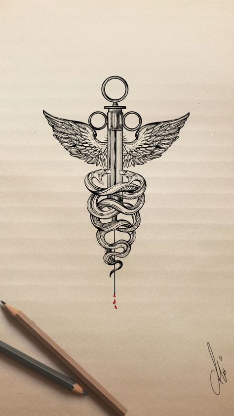 Tattoo For Doctors Ideas, Small Tattoos For Doctors, Tattoos For Medical Students, Doctor Symbol Tattoo, Crna Tattoo Ideas, Medicine Related Tattoos, Nurse Forearm Tattoo, Tattoo Ideas For Doctors, Emt Tattoo Ideas