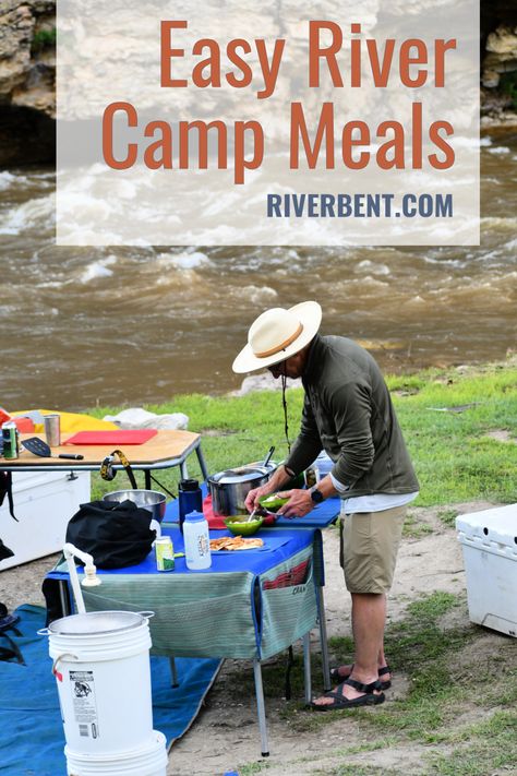 Kayak Camping Meals, Kayak Food Ideas, River Trip Meals, River Trip Food Ideas, Float Trip Food, Camping Trip Packing List, Camp Meals, River Camping, Boat Camping