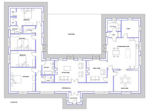 House Plans, No. 29 - Loughcrew. Blueprint Home Plans. House Plans, House Designs, Planning Applications, Architectural Designed House Designs Horizontal House Plans, U Shaped Bungalow, Irish House Plans Bungalow, Irish Bungalow Design, Irish Bungalow, Element Character, U Shaped House Plans, Irish House Plans, House Plans Ireland