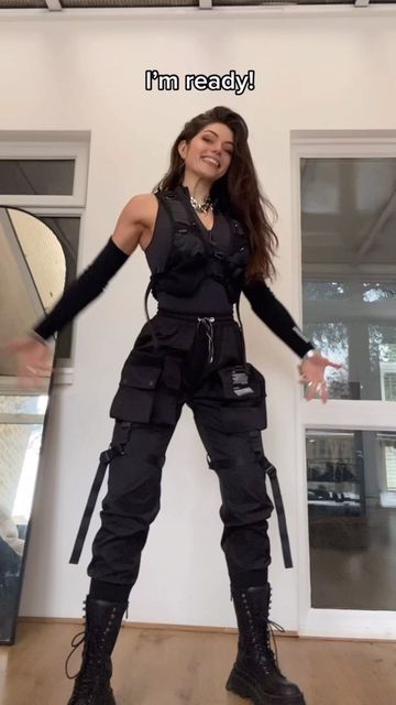 Tactical Outfit Aesthetic Women, Tactical Female Outfit, Nevstudio Outfits, Women Combat Outfit, Parkour Outfit Women, Cool Assassin Outfit, Woman Combat Outfit, Cute Combat Outfits, Tech Wear Outfits Women