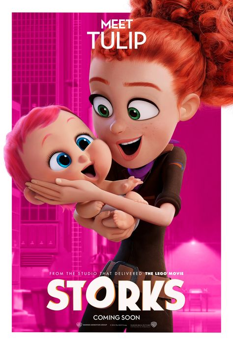 Storks - The orphan Tulip Tulip Storks, New Cartoon Movies, Storks Movie, Cartoons Movie, Best Cartoon Movies, Movies Animated, Characters From Movies, New Animation Movies, Animation Films