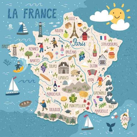 The Ultimate France Road Trip Itinerary - Follow Me Away French Landmarks, Road Trip France, Gallery Wall Art Prints, Lev Livet, Regions Of France, Travel Infographic, Germany Map, People Food, Country Maps