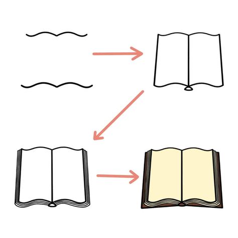 learn how to draw different books with these super easy tutorials for beginners. Learn to draw an open book, a stack of books, standing books, and more! 7 ridiculously simple step by step tutorials. #mashaplans #tutorial #howtodoodle #bookdoodles Book Drawing Simple, Books Drawing Easy, Reading Doodles, Book Drawing Easy, Bujo Reading, Draw A Book, Still Life Ideas, Open Book Drawing, Doodle For Beginners