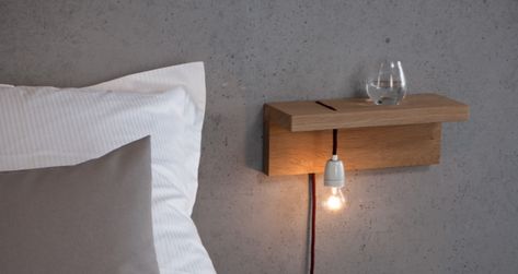 5 Favorites: Bedside Shelves (in Lieu of Tables) | Remodelista Diy Canvas, Float Shelf, Chic Bedside Table, Minimalist Bedside Table, Bedside Shelf, Diy Casa, Floating Shelves Diy, Design Del Prodotto, Modern Bedroom