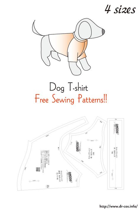 This is the pattern of a Dogtshirt.   cm size(A4 size) Dog-SS,S,M,L Dog Coat Pattern Sewing, Sewing Patterns Dog, Dog Hoodie Pattern, Diy Dog Clothes, Dog Shirt Pattern, Dog Jacket Patterns, Small Dog Clothes Patterns, Pet Clothes Patterns, Dog Clothes Patterns Sewing