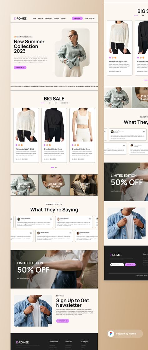 Fashion ECommerce - Landing Page — Themes & Templates on UI8 Fashion Landing Page, Ecommerce Landing Page, Travel Website Design, Landing Page Ui, Fashion Ecommerce, Landing Page Examples, Shopify Website Design, Ecommerce Website Design, Webpage Design