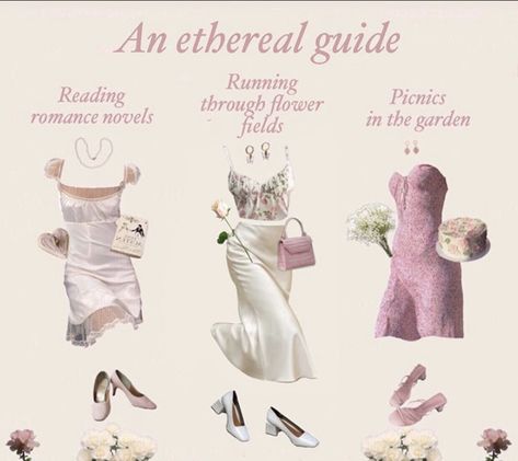 Aphrodite Outfit Style, Angelic Fashion Aesthetic, Romantic Core Aesthetic Outfit, Romantic Academia Outfits Summer, Ethereal Feminine Aesthetic, Princess Core Outfit Casual, Soft Feminine Aesthetic Outfits, How To Look Put Together, Soft Ethereal Aesthetic Outfits