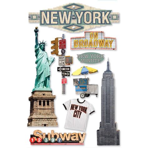 Paperhouse 3D New York City Stickers | Hobbycraft New York Scrapbooking, New York Vacation, Scrapbook Printing, Scrapbook Book, Paper House, Scrapbook Stickers Printable, New York City Travel, 3d Stickers, Nova York