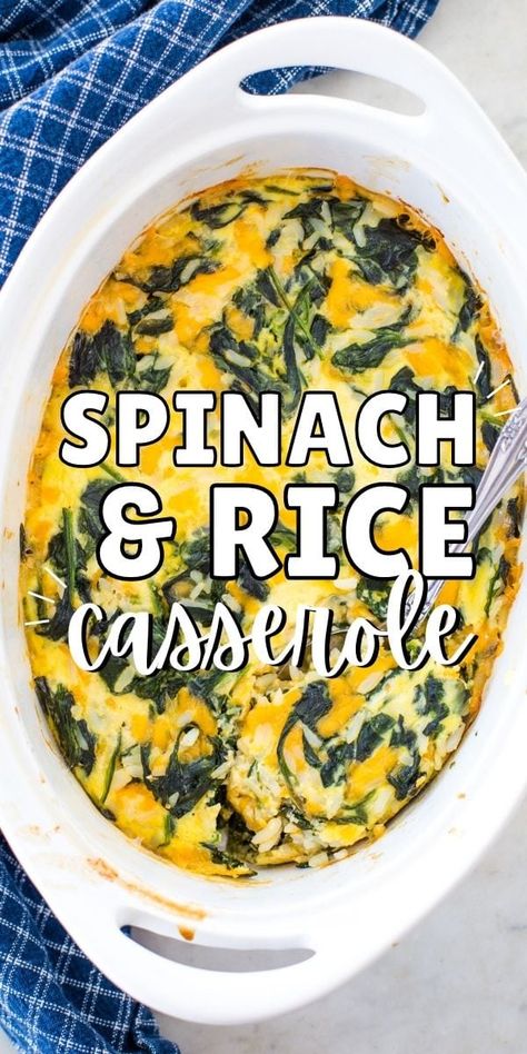 Spinach And Rice Casserole, Spinach Rice Casserole, Spinach Recipes Side, Chicken And Spinach Casserole, Spinach And Rice, Fresh Spinach Recipes, Cleverly Simple, Spinach Casserole Recipes, Cook Fresh Spinach