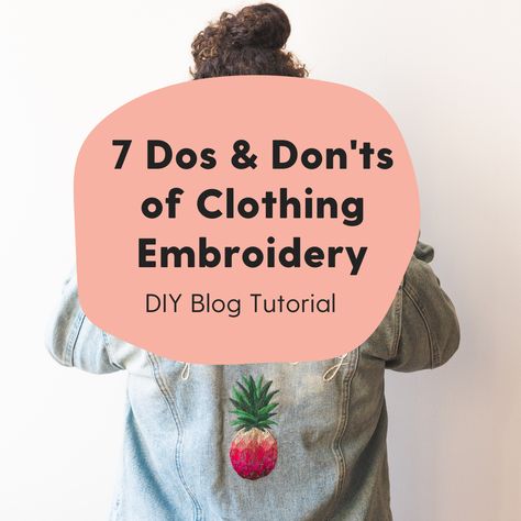 So you want to embroidery a t-shirt or spruce up that old jean jacket? Before you get stitching, check out these 7 helpful tips for hand embroidering on any garment. Hand Embroidery Designs For Shirts, Embroidery Design For Jeans, Embroidery Denim Jacket Diy, How To Embroider A Shirt, Embroidered T Shirt Diy, How To Embroider Clothes By Hand, How To Embroider On A Tshirt, Embroidery On Denim Jeans, Embroided T Shirts