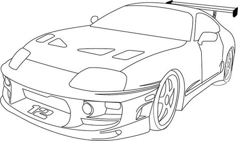 Gtr Drawing, Toyota Supra Mk4, Mobil Drift, Cool Car Drawings, Cars Coloring Pages, Car Design Sketch, Car Sketch, Nissan Gtr, Toyota Cars