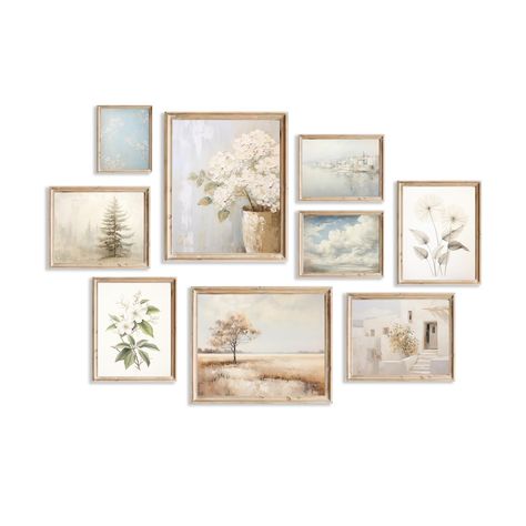 Room Aesthetic Pictures, Vintage Wall Decor Bedroom, Vintage Posters For Room, Gallery Wall Paintings, Wall Paintings For Bedroom, Modern Farmhouse Gallery Wall, Farmhouse Floral Decor, Paintings For Bedroom, French Country Art