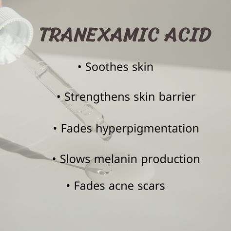 Tranexamic Acid Benefits, Basic Biology, Skincare Content, Girly Tips, Medical Esthetician, Sunscreen Spray, Skincare 101, Routine Skin, Skin Advice