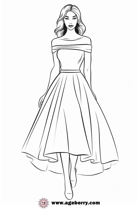 Discover the joy and creativity of fashion with our collection of dress coloring pages. Perfect for fashion enthusiasts and aspiring designers, these pages offer a fun way to explore color combinations and design details. Whether you choose to color digitally or prefer the tactile experience of coloring by hand, these sheets provide a canvas for your imagination. Experiment with different hues and patterns to bring these dresses to life, and print multiple copies to try various looks. Dive ... Different Prints Pattern, Colour In Fashion Design, Summer Dress Drawing Sketches, Croquis Fashion Illustration Dress, Fashion Outfits Drawing Art, Sketch Of Dress, Designs For Dresses Drawing, Dresses Ideas Drawing, Fashion Dress Design Sketches