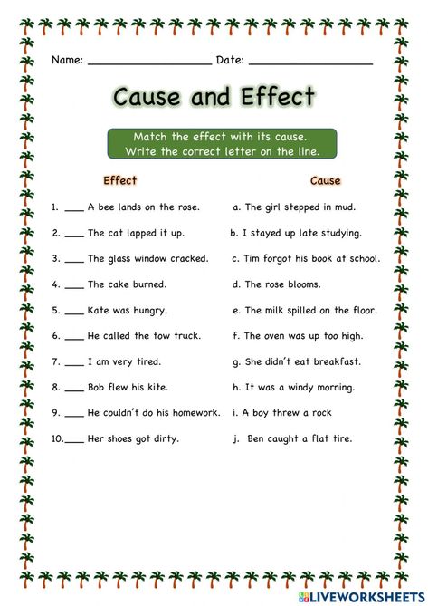 Cause And Effect Worksheet 3rd Grade, Cause And Effect 3rd Grade, Cause And Effect Worksheet, Aba Training, Cause And Effect Worksheets, Adverbs Worksheet, Cause And Effect Activities, Verbal Reasoning, Relationship Worksheets