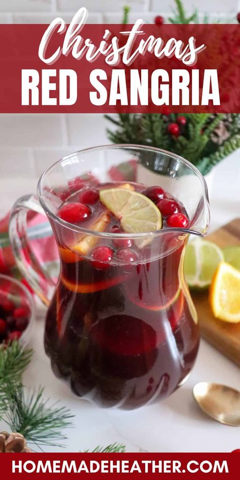 Christmas Red Sangria Recipe Red Sangria Recipes Easy, Christmas Sangria Red, Red Wine Sangria Recipe, Winter Sangria Recipes, Red Sangria Recipe, Holiday Sangria Recipes, Christmas Sangria Recipes, Wine Sangria Recipe, Pomegranate Sangria