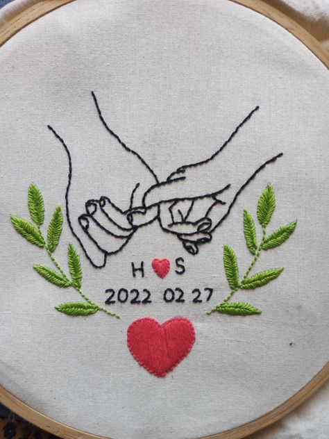 Couture, Embroidery Designs For Love, Canvas Embroidery Art For Boyfriend, Hanky Embroidery Design For Boyfriend, Hand Made Gifts For Boyfriend Birthday Crafts For Him, Cute Couple Embroidery Design, Embroidery For Bf, Embroidery Designs For Boyfriend, Embroidery Gifts For Boyfriend