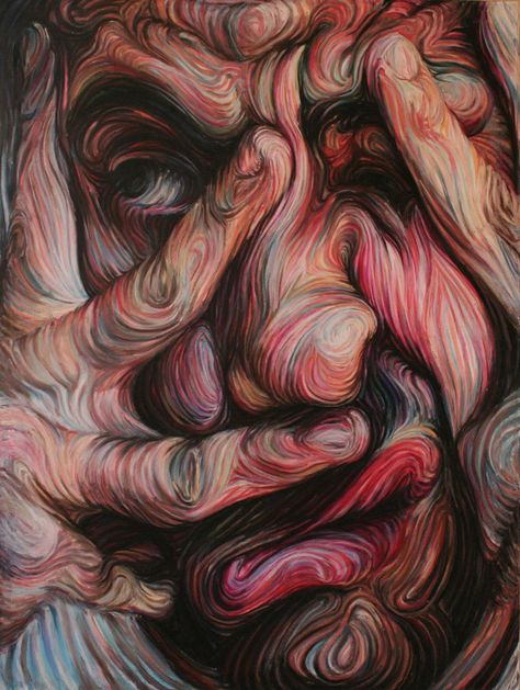Swirling, Psychedelic Self-Portraits by Nikos Gyftakis | Colossal Nikos Gyftakis, Distortion Art, Self Portrait Art, A Level Art Sketchbook, Gcse Art Sketchbook, Ap Studio Art, Fantasy Portraits, Oil Pastel Art, Identity Art