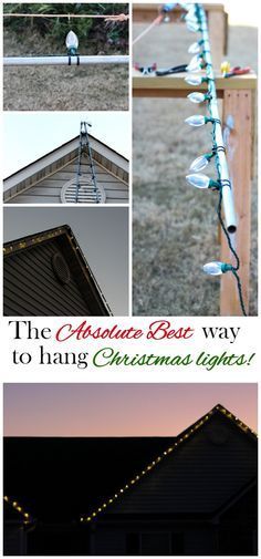 Hanging Christmas Lights the Easy Way | www.fromcalculustocupcakes.com Natal, Patchwork, Exterior Christmas Lights, Lights Outside, Christmas Lights Outside, Diy Christmas Lights, Christmas Light Installation, Hanging Christmas Lights, Christmas House Lights