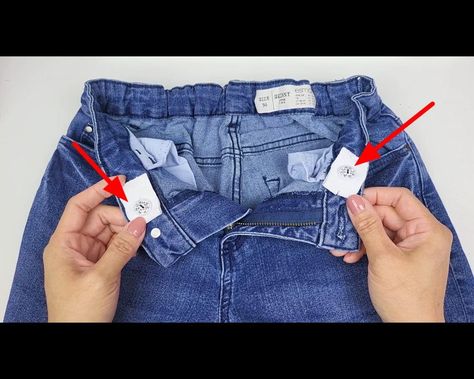 Quick tips and tricks to tighten jeans waist without sewing machine | Quick tips and tricks to tighten jeans waist without sewing machine | By DIY Tips Tale Couture, Tighten Jeans Waist, Tighten Jeans, Fit Jeans Diy, Denim Jeans Diy, How To Make Jeans, Diy Clothes Hacks, Mending Clothes, Sewing Jeans