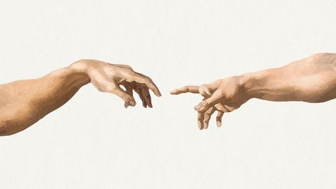 Gods hand, Creation of Adam famous painting, remixed from artworks by Michelangelo Buonarroti | premium image by rawpixel.com / Gade Hands Creation Of Adam, Painting Of Hands Reaching, Hands Touching Painting Aesthetic, Michael Angelo Hands Aesthetic, Hands Reaching Out Painting, Gods Hand Reaching Out, Aesthetic Hand Painting, Hand Reaching Out Painting, Michele Angelo Paintings