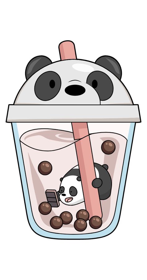 Our cute Panda character from the We Bare Bears cartoon series sure loves that Boba Drinks. He even had to wear a shirt to get one. But you can get Panda with boba drink in our new We Bare Bears... We Bear Bears Panda Aesthetic, We Bare Bears Bubble Tea, We Bare Bears Wallpapers Cute Aesthetic, Panda Boba Wallpaper, Cute We Bear Bears Wallpaper, We Bear Bears Wallpapers Panda, Cute Wallpapers We Bare Bears, Panda We Bare Bears Aesthetic Wallpaper, Boba Cartoon Aesthetic